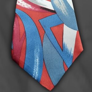 Vtg 100% Polyester Artistic Colors Splash Buckingham Necktie